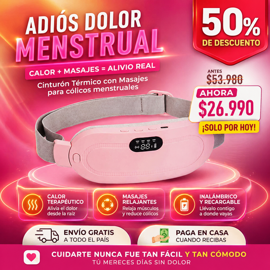 RelaxBelt™ — Alivio Inmediato del Dolor Menstrual con Calor y Masaje Vibratorio