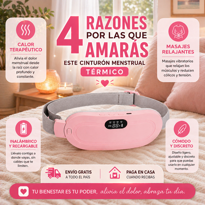 RelaxBelt™ — Alivio Inmediato del Dolor Menstrual con Calor y Masaje Vibratorio